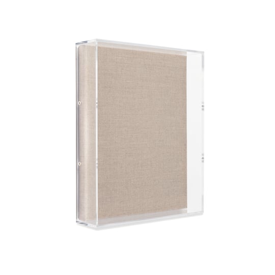 Wexel Art 3" Depth UV Grade Acrylic Shadowbox with Beige Linen Stretched Canvas